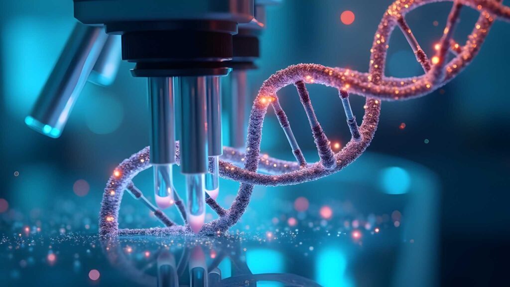 Epigénétique image ADN et microscope